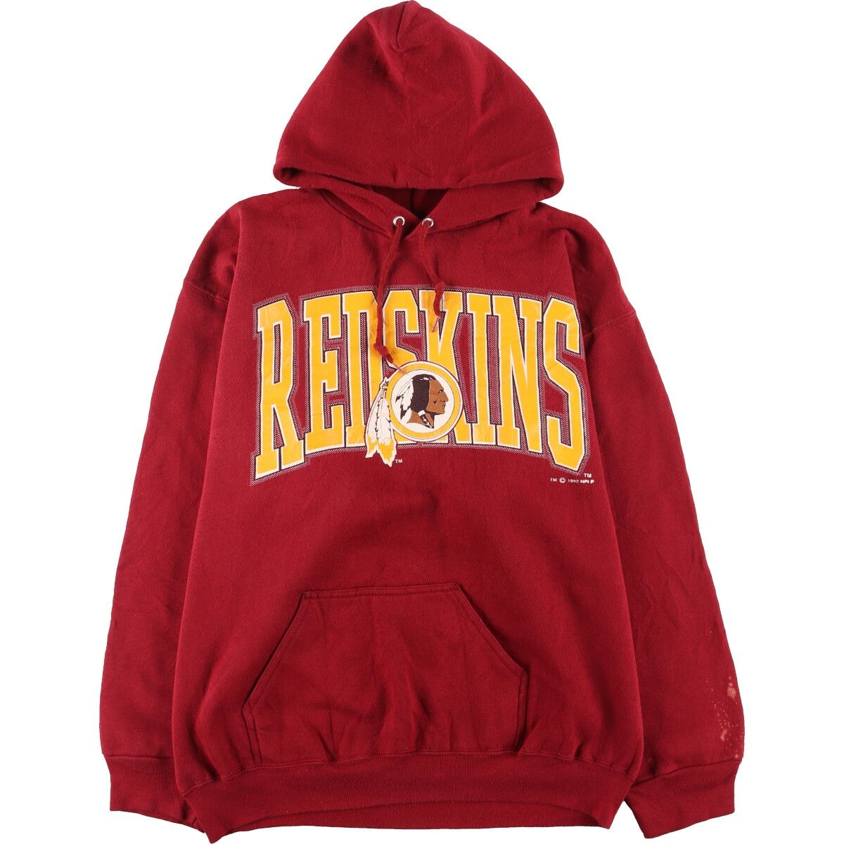 古着 90年代 LOGO7 NFL WASHINGTON REDSKINS ワシントンレッドスキンズ スウェットプルオーバーパーカー USA製 メンズXL/eaa415124