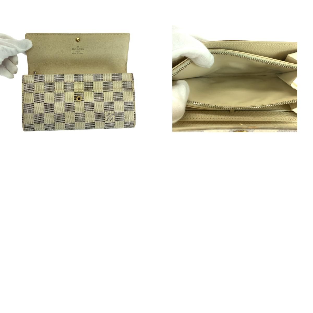 【美品】ルイヴィトン　アズール　ポルトフォイユ　ジョイ　ダミエ　ゴールド金具 LOUIS VUITTON ルイヴィトン ダミエ アズール ポルトフォイユ