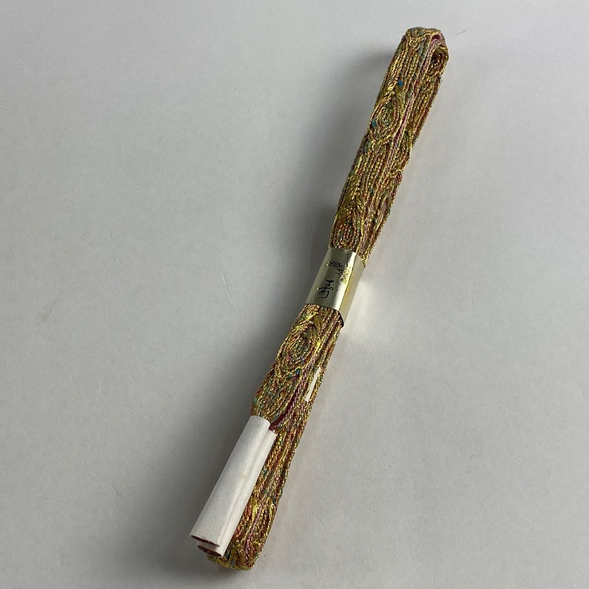 帯締め 美品 逸品 証紙 和装小物 ねん金帯締め 桝屋高尾 金色 なかろ 