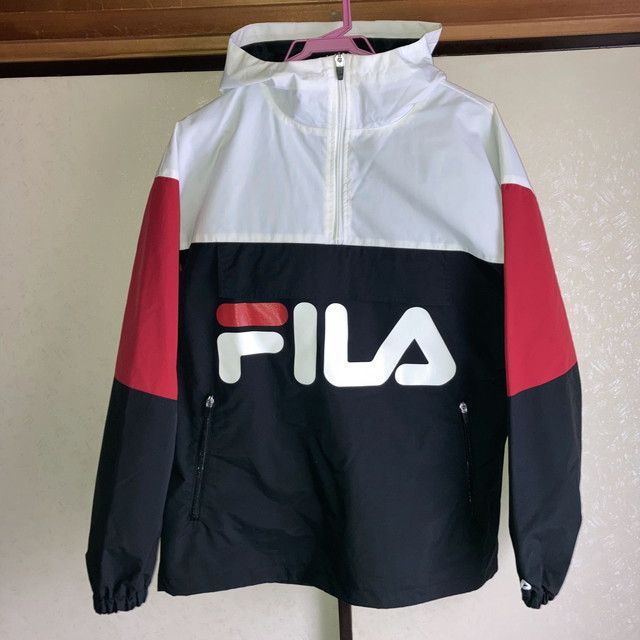 FILA ナイロン セットアップ スノボウェア スキーウェア 赤 黒 白