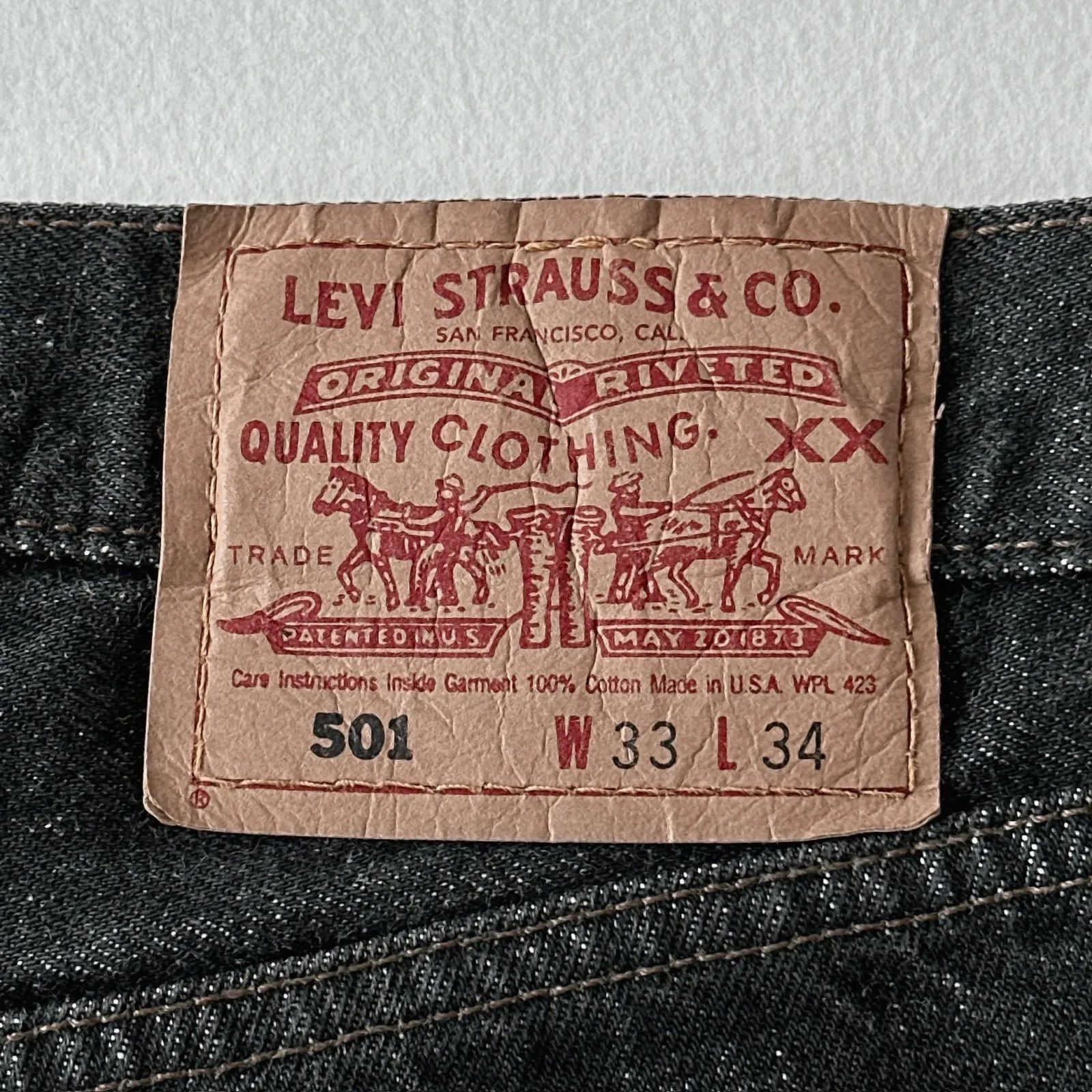 【希少】Levi's（リーバイス）501先染めBLACK DENIM／USメイド 0658 ファッション 90sリーバイス501先染めブラック USA製 W31 levi\u0027s