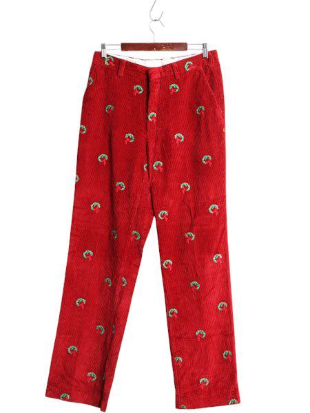 00s オービス 総柄 太畝 コーデュロイ パンツ メンズ 32 古着 オールド ORVIS ストレート ノータック スラックス クリスマス リース 刺繍 お得なクーポン配布中!】 00s オービス 総柄 太畝 コーデュロイ パンツ