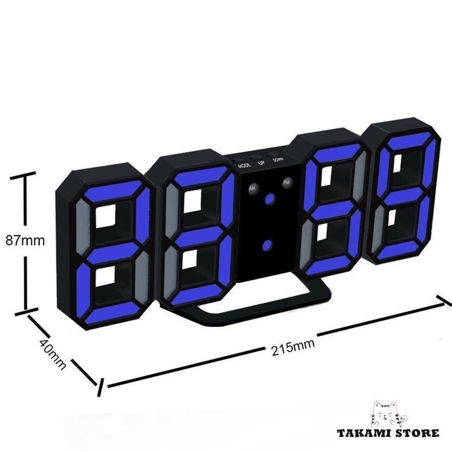 多機能 電子 3D LEDデジタル目覚まし時計 掛け時計 12H | 24H時間表示 自動調節 のLED明るさ 家の装飾卓上時計 並行輸 入 品 ファッション◆2年保証◆