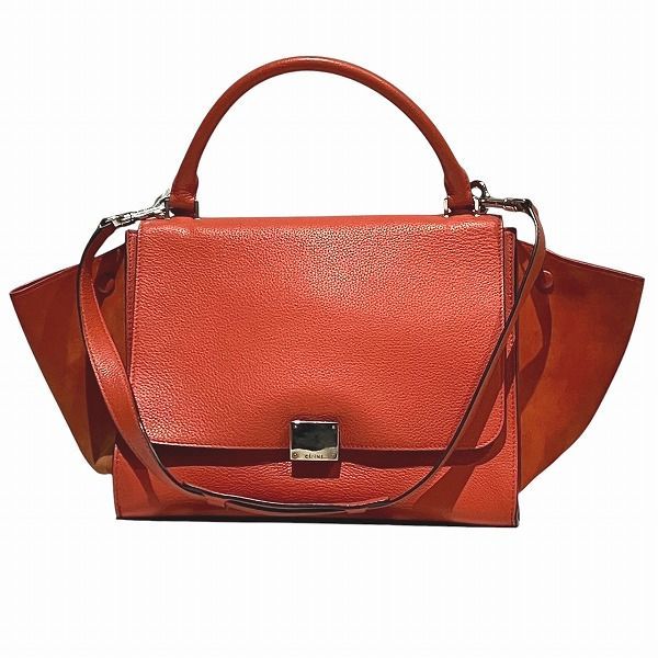 セリーヌ トラペーズ レッド 2WAY バッグ ショルダーバッグ ハンドバッグ レディース