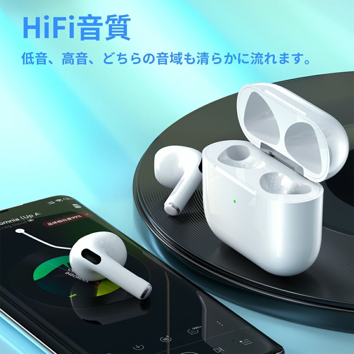 未使用品】ワイヤレスイヤホン iPhone イヤホン bluetooth5.2 自動ペア