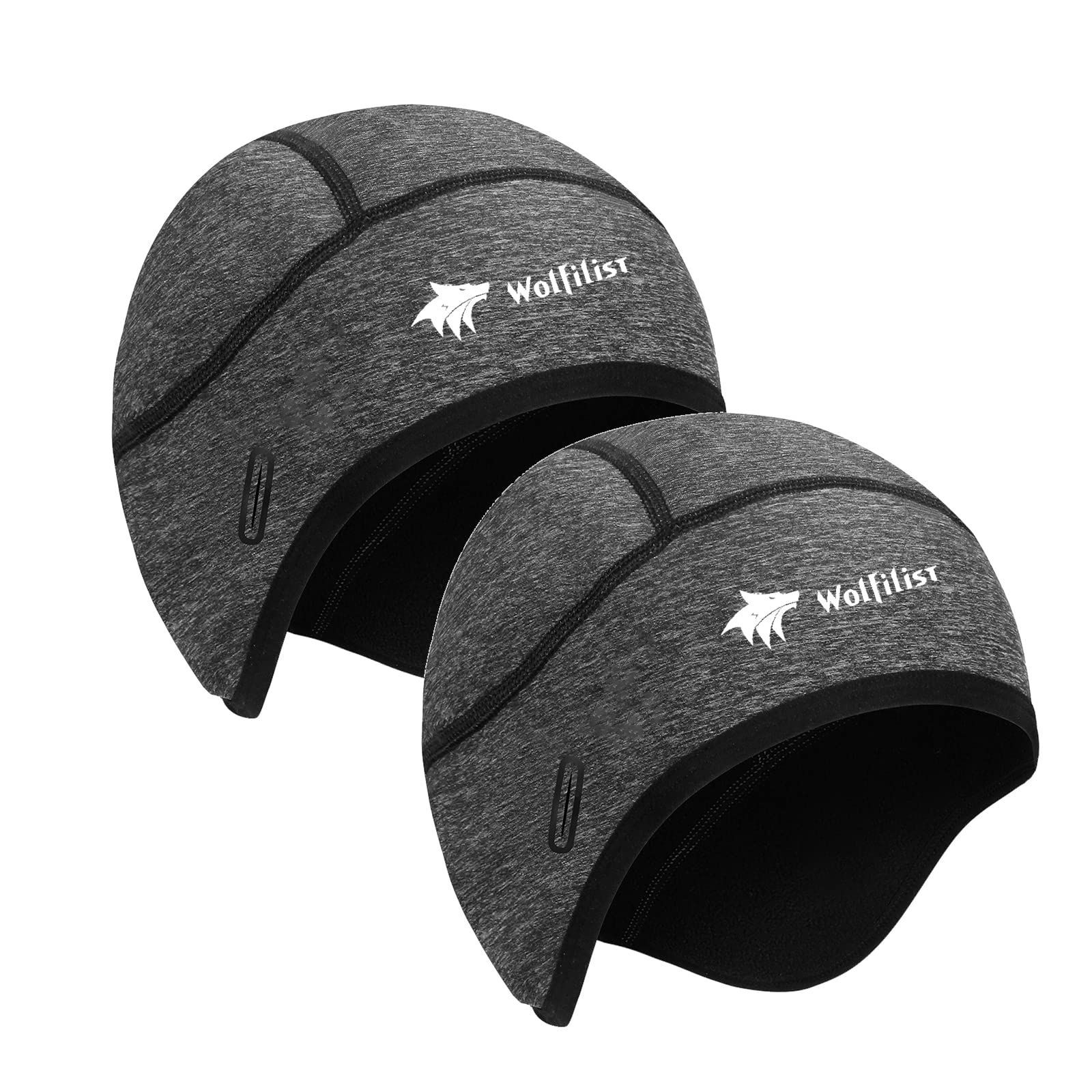 在庫セール 防風 スカルキャップ 防寒 ビーニー 裏起毛 帽子 保温 インナー 耳あて ヘルメット 男女兼用 秋冬用 自転車 スキー サイクルキャップ 登山 インナーキャップ ランニング WOLFILIST 帽子