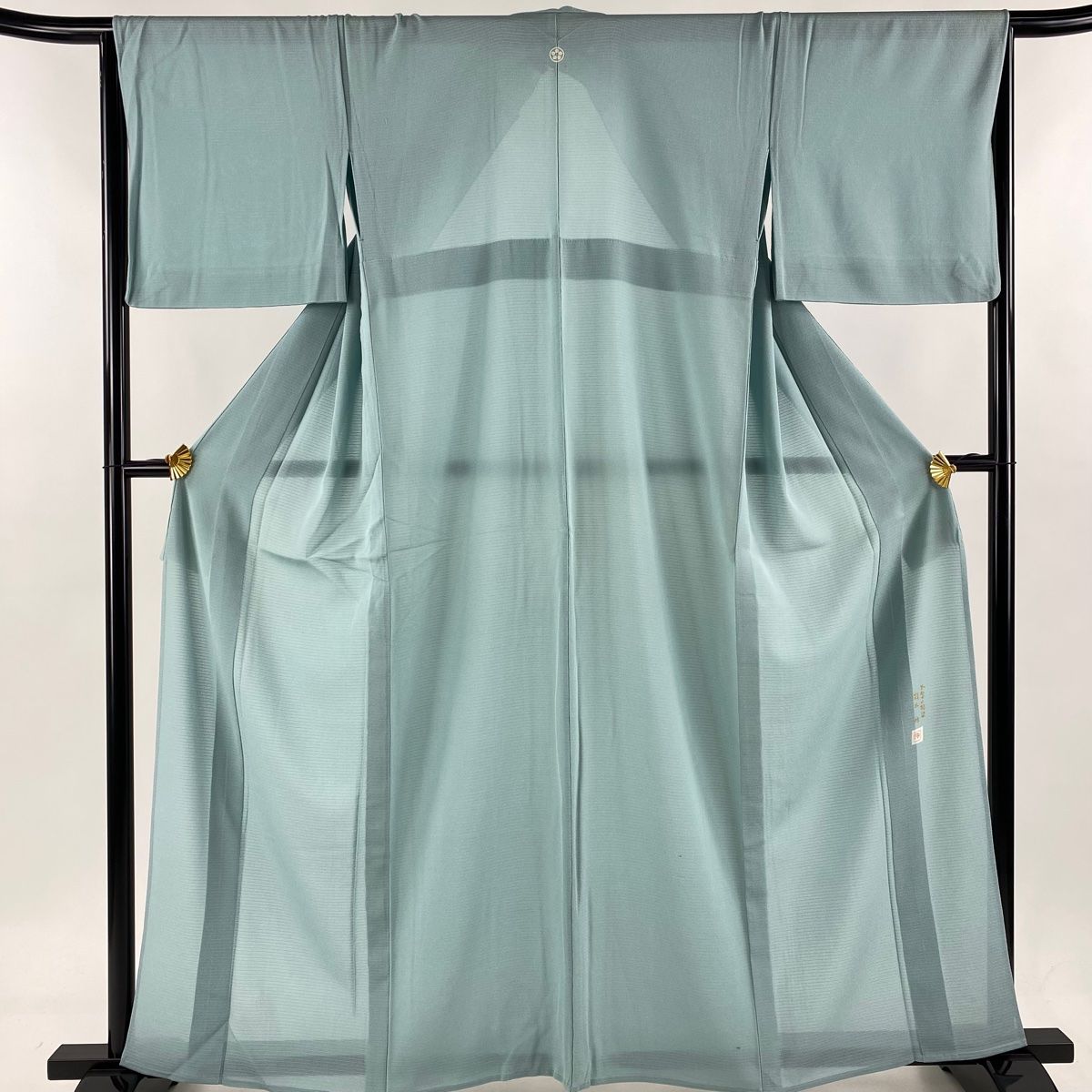 色無地 身丈161cm 裄丈66cm M 薄物 梶山伸 絽 やまと 落款 水色 正絹 秀品 一つ紋