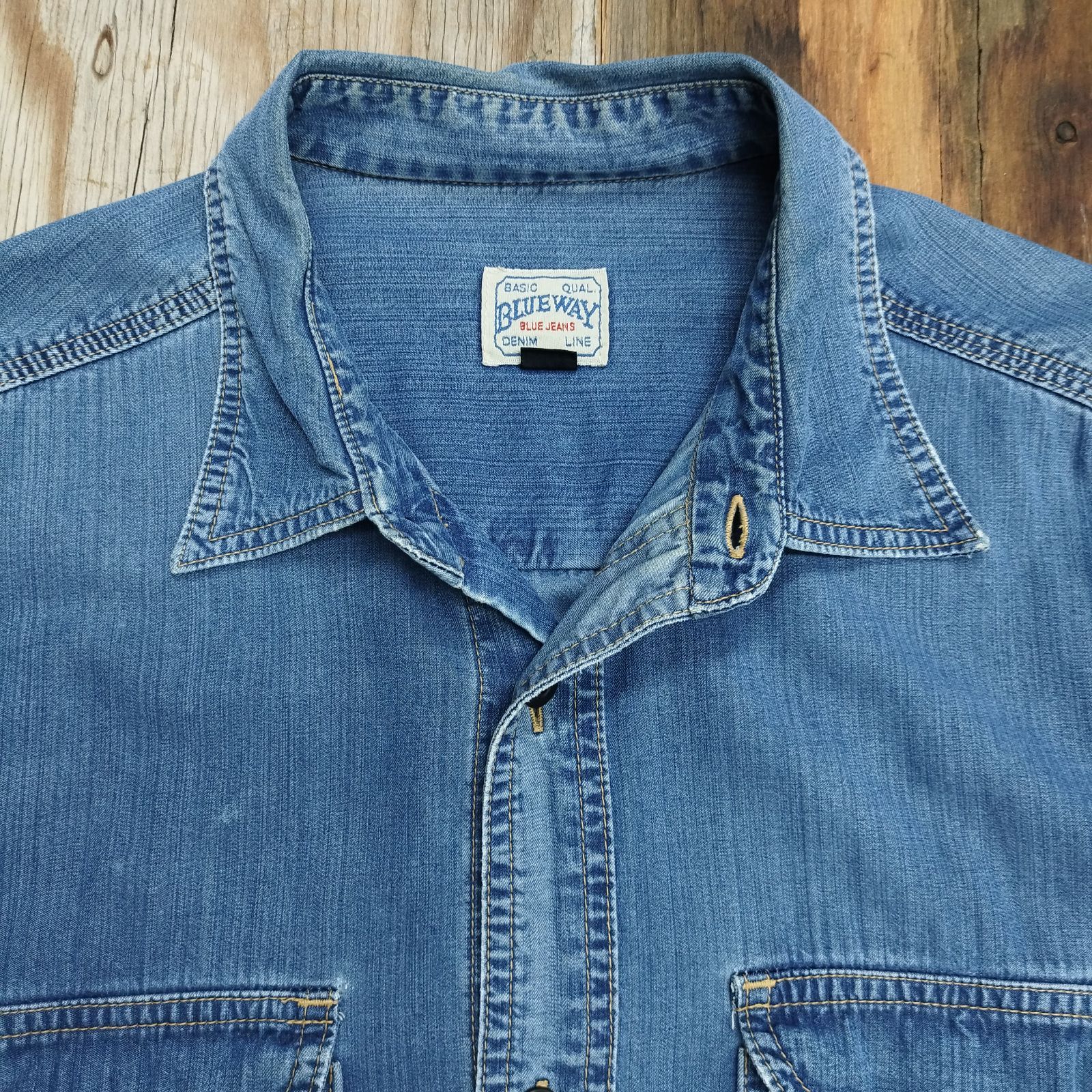 BLUE WAY ブルーウェイ デニム 長袖 シャツ インディゴ アメカジ 90s