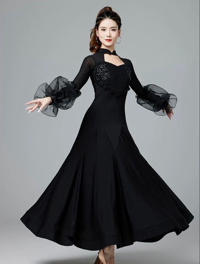 スパンコール✨ワンピース✦スタンダードの練習着からダンスパーティーまで！ 新品未使用 スパンコール ワンピース スタンダードの練習着からダンス