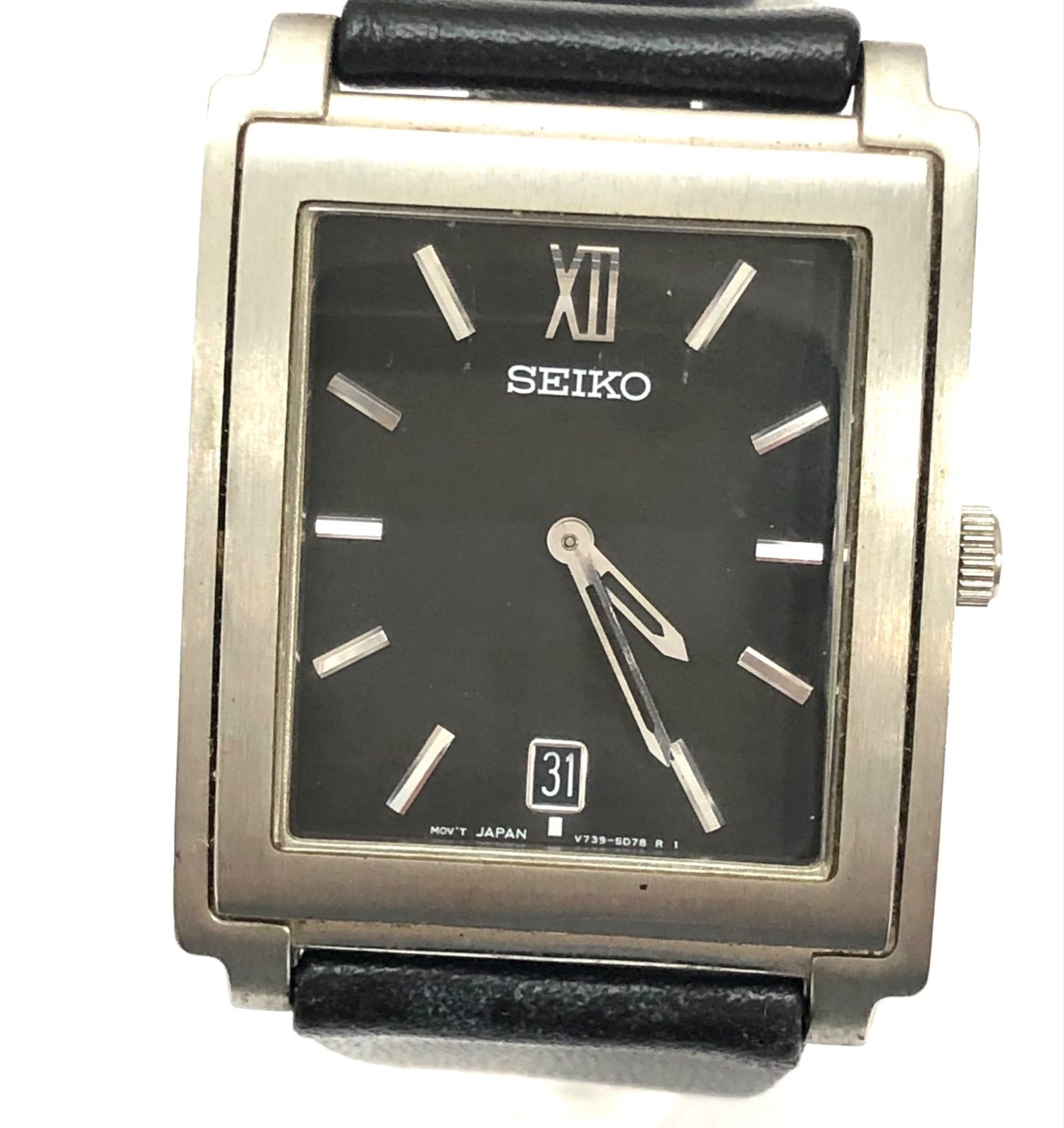 セイコー V739-5B80 ベルト社外品 クォーツ時計 SEIKO 18700127