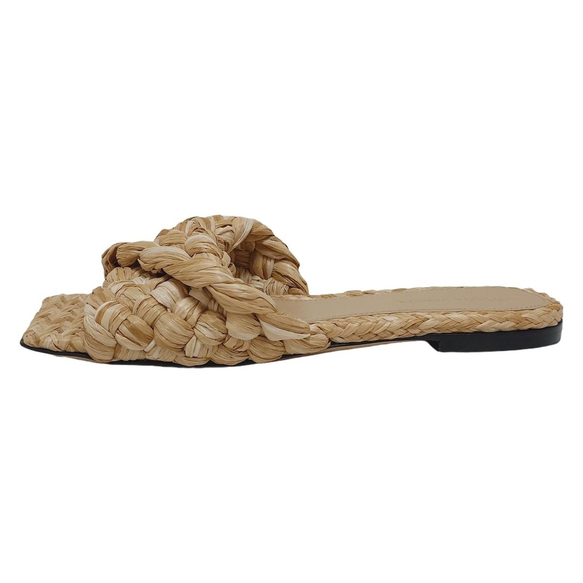 BOTTEGA VENETA ボッテガヴェネタ ミュール 36 1|2 レディース リド ベージュ 編み込み|フラットサンダル