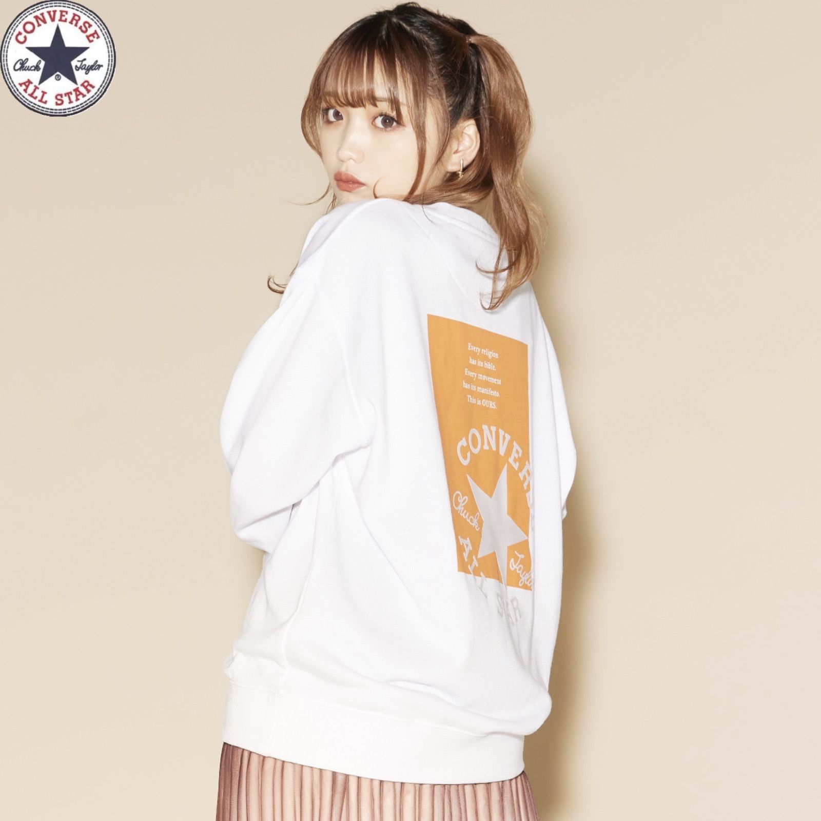 メルカリshops 新品 ねおちゃん コラボ コンバース トレーナー 裏毛 レディース