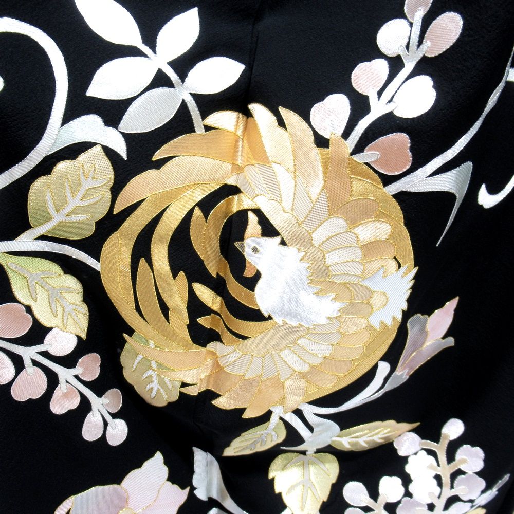 黒留袖 皇室献上作家 野村静枝作 京黒紋付染 佐賀錦 桐の花に