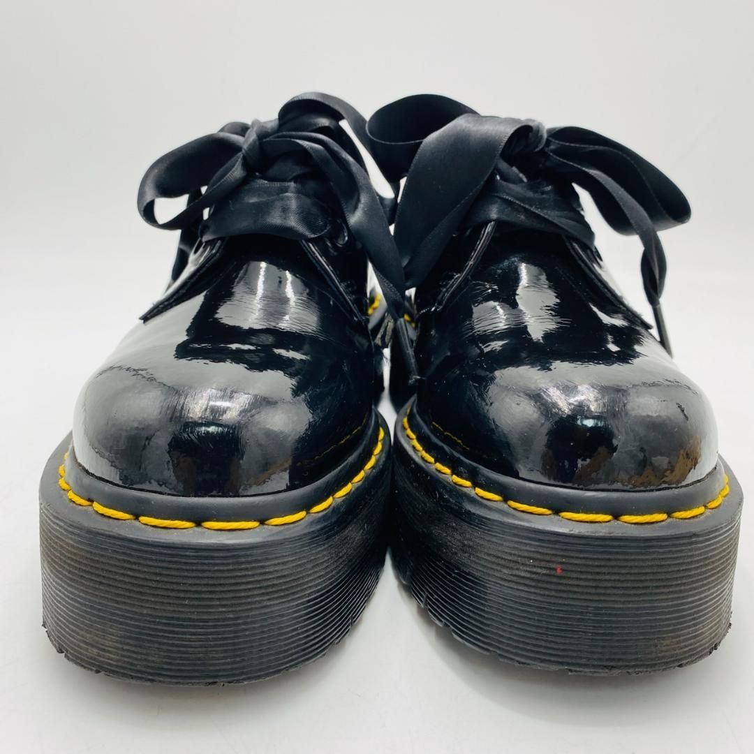 Dr.Martens HOLLY エナメル　リボン厚底　UK7 Dr. Martens Women's Holly Platform Retro Quad Gunmetal