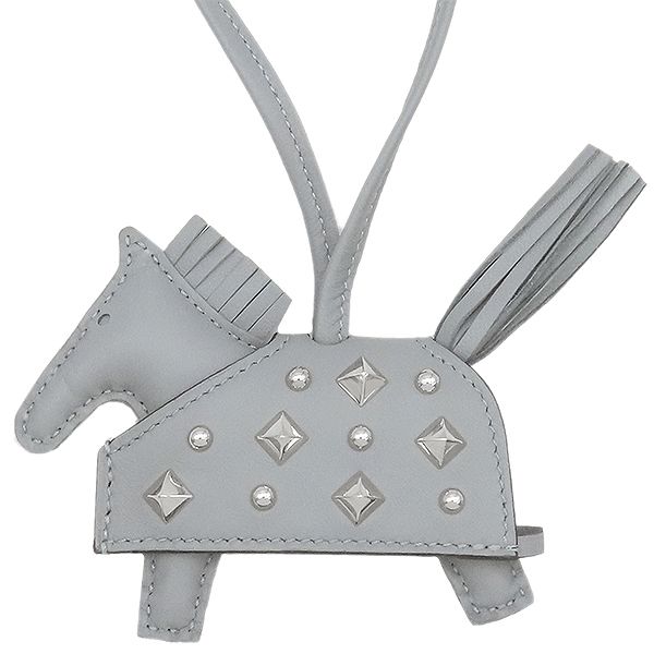 エルメス HERMES バッグチャーム ロデオ ロべオロックPM アニューミロ グリパンタン シルバー金具 ライトグレー K刻印 製 箱