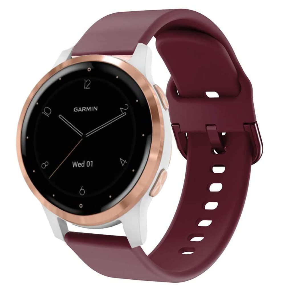 ViCRiOR バンド Garmin Vivoactive 4S 40mm / Venu 2S スマートウォッチ対応 18mm  クイックリリースソフトシリコン 色あせないパターンプリント フローラル交換用バンド Garmin Vivomove 3S [ワイン] - メルカリ