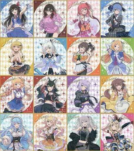 紙製品 全16種セット バーチャルYouTuber ホロライブ ヴァイスシュヴァルツ＆Reバース presents ホロライブプロダクションフェスティバル トレーディングミニ色紙 フェスティバルver. Vol.1
