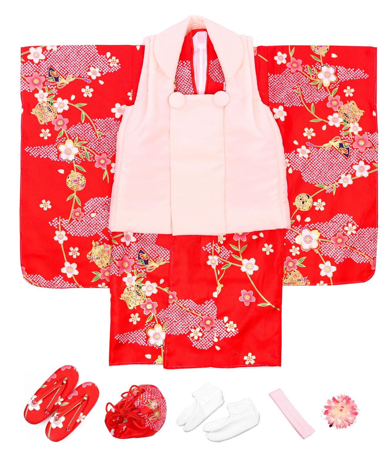 超美品 正絹 七五三 七歳児フルセット　髪飾り、四つ身、肌襦袢、帯全て揃ってます 超美品 正絹 七五三 七歳児フルセット 髪飾り、四つ身、肌襦袢、帯全て揃っ