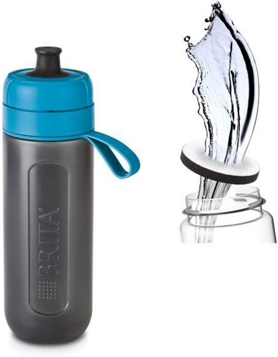 【特別セール】u003eブルー 単品u003c ブリタ 水筒 直飲み 600ml 携帯用 浄水器 ボトル カートリッジ 1個付き フィル ゴー アクティブ ブルー 【日本正規品】