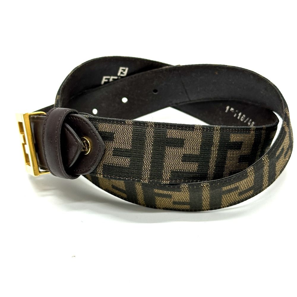 FENDI フェンディ ベルト ズッカ柄 キャンバス ブラウン - メルカリ