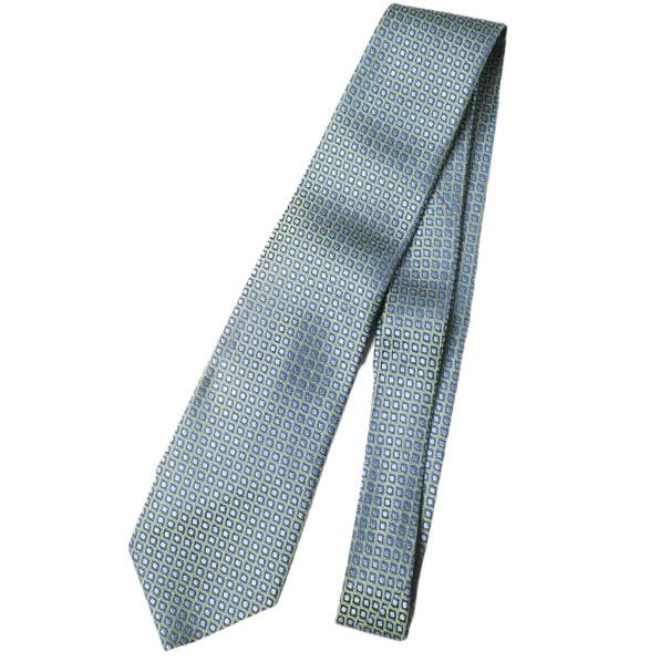 CHARVET シャルベ フランス製 小紋柄シルクネクタイ ブルー