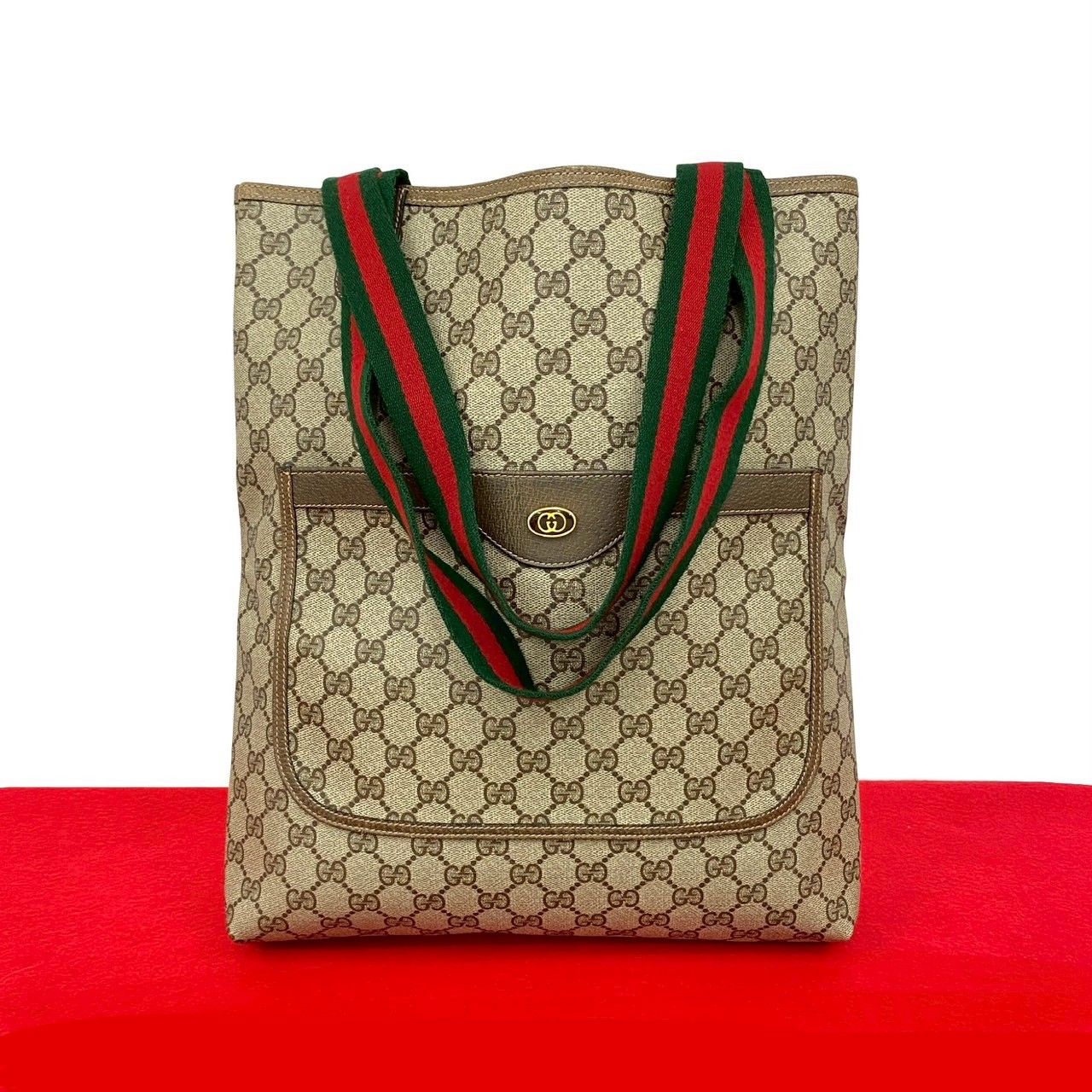 極 美品 GUCCI グッチ オールドグッチ ヴィンテージ シェリーライン GG