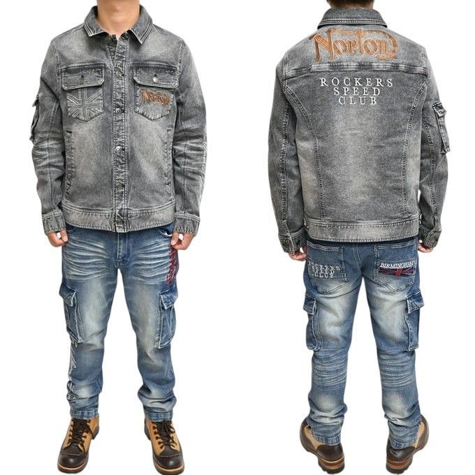ノートンストレッチデニムジャケット 253N1601 インディゴ M バイク