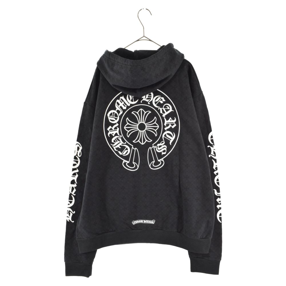 CHROME HEARTS (クロムハーツ) CHプラス ホースシュージップアップパーカー ブラック