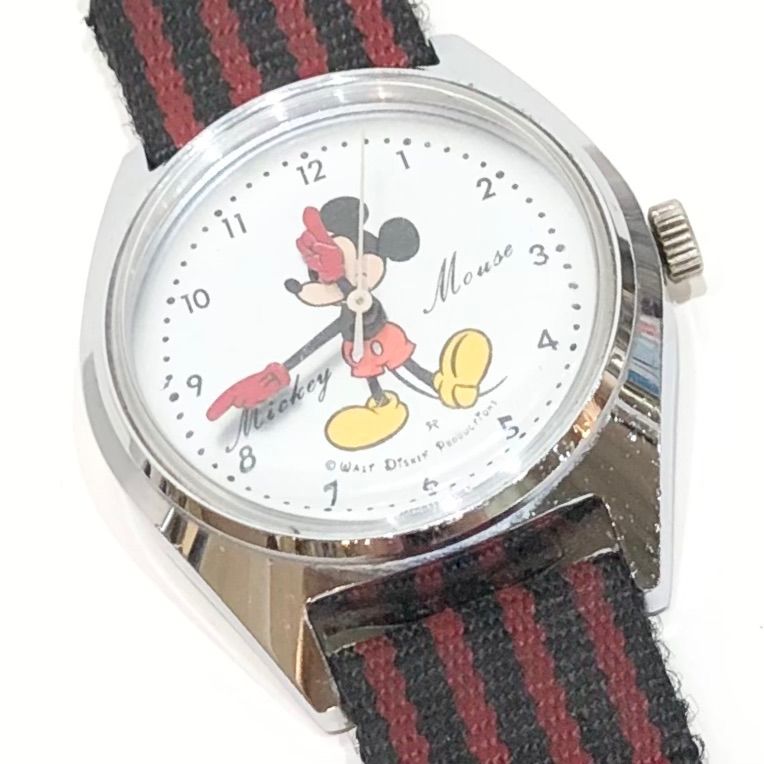 818 セイコー ディズニータイム ミッキーマウス レトロ 腕時計 手巻き Disney Time Mickey Mouse 5000-7000