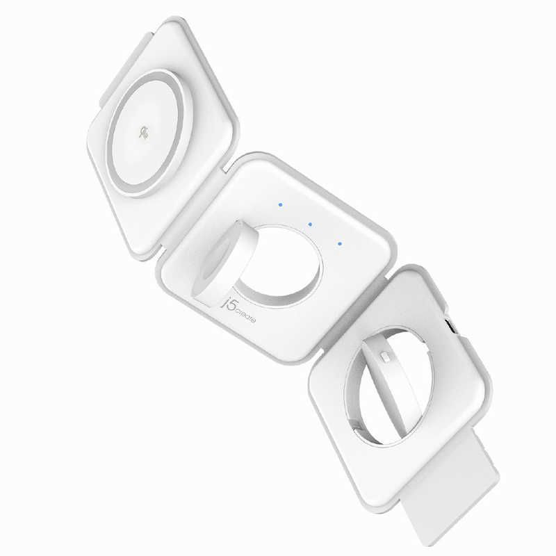 【 新品 未開封 】   J5 Qi2急速15W充電対応 3in1 マグネット ワイヤレス充電器 スタンド折り畳み型 JUPW3215W 未使用 送料無料