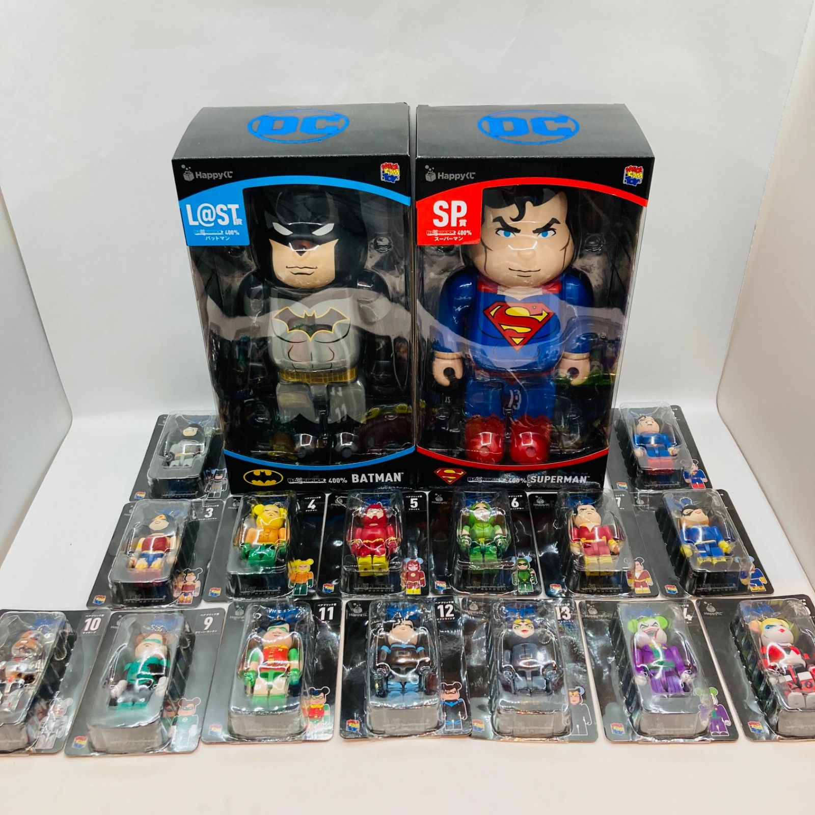 ハッピーくじ ベアブリック DC バットマン スーパーマン SP賞 ラストワン賞 400 ベアブリック賞 100％ BE RBRICK BEARBRICK Happyくじ アメコミ