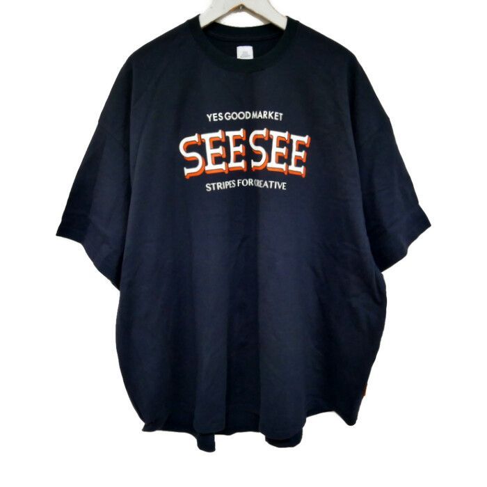 YES GOOD MARKET×SEE SEE×Stripes For Creative S.F.C SFC YGM SEESEE 国内正規 23SS SUPER  BIG ROUND TEE スーパービッグ ラウンドTシャツ YGM23-08 NAVY L - メルカリ