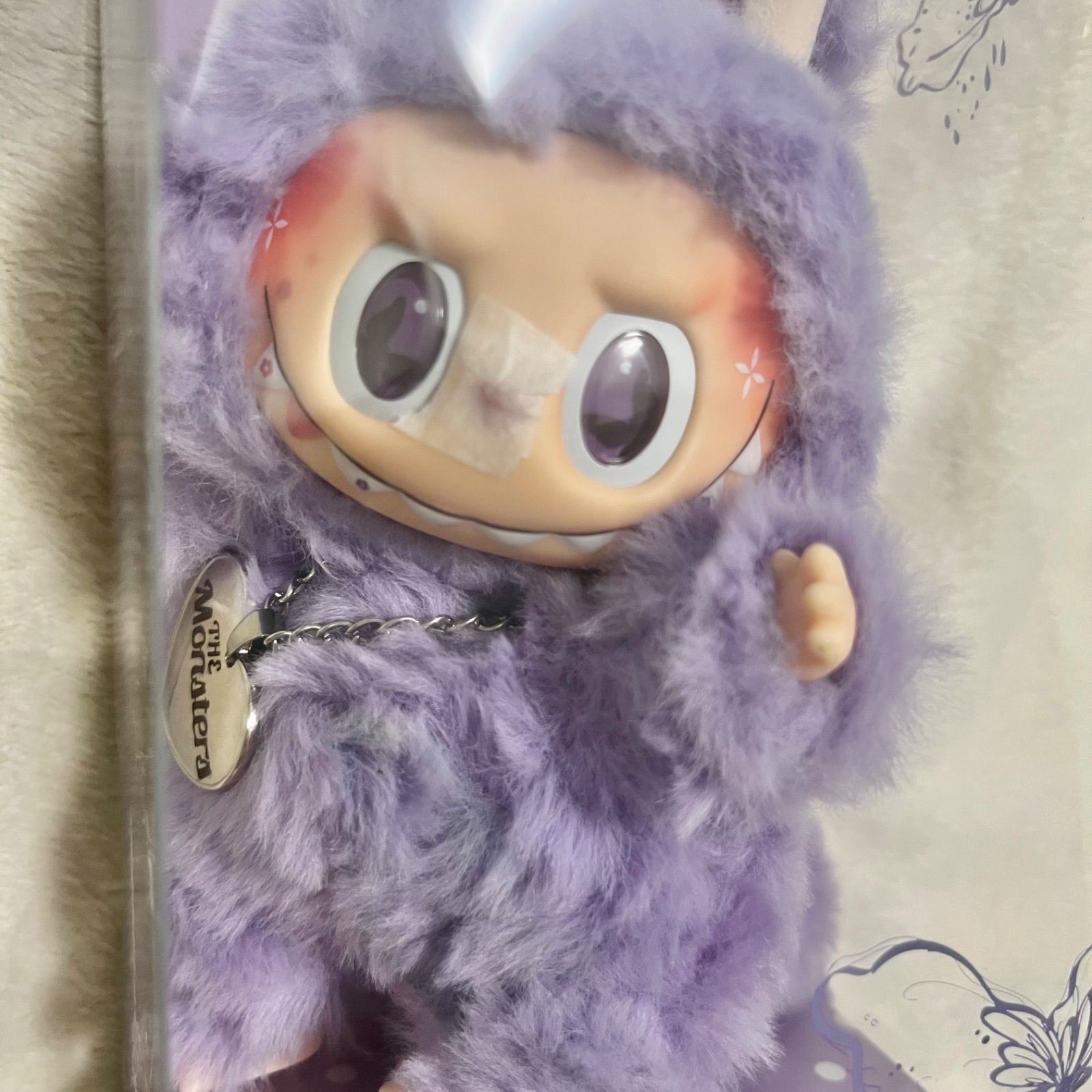 ZIMOMO ふわふわふわぬいぐるみ　LABUBUハートのしっぽブルーマーブル ZIMOMO LABUBUぬいぐるみブルーハート - メルカリ