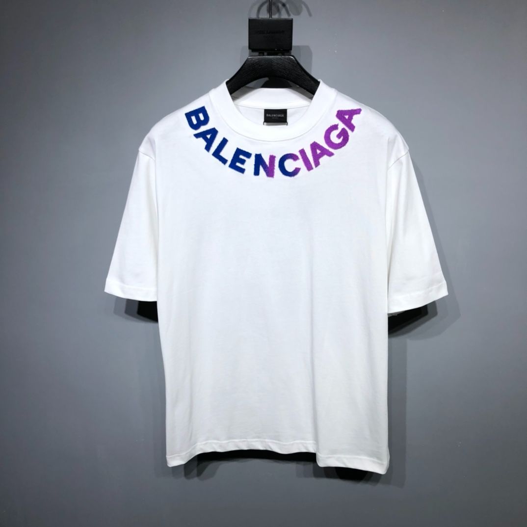 Balenciaga バレンシアガ ロゴ メンズ レディース 半袖Tシャツ ホワイト