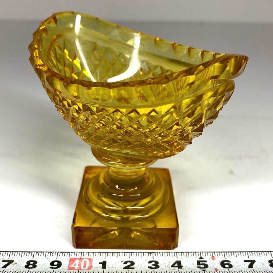 19世紀 モーゼル切子グラス 直径9.5cm 東H6-0605 1Fトヒオ