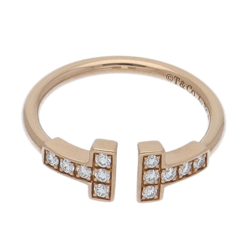 最安価に挑戦！ ティファニー Tワイヤーナローダイヤリング 60147324 8 K18PG レディース 正直うれしいお手頃価格。