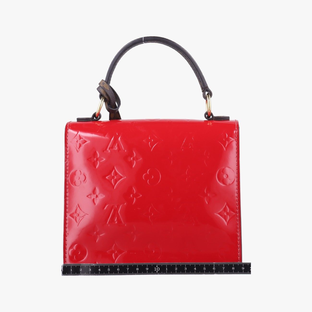 ルイヴィトンLouis VuittonスプリングストリートPMモノグラム ブラウン系×スカーレット×ブルーヴェルニ×レザー×モノグラムキャンバスM90505FK0221 ICチップ