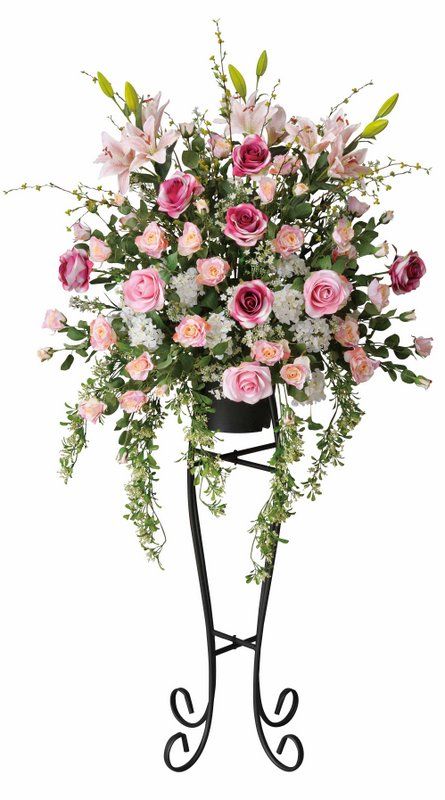 アートフラワー 造花 ニコルローズスタンド/光触媒〔フロアタイプ〕/光触媒 観葉植物 ウンベラータ フェイクグリーン 花 胡蝶蘭 開店祝い 開業祝い 誕生祝い 造花 アートフレーム おしゃれ 