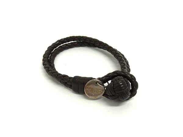 BOTTEGA VENETA ボッテガヴェネタ イントレチャート レザー ブレスレット アクセサリー ブラウン系 FS4041
