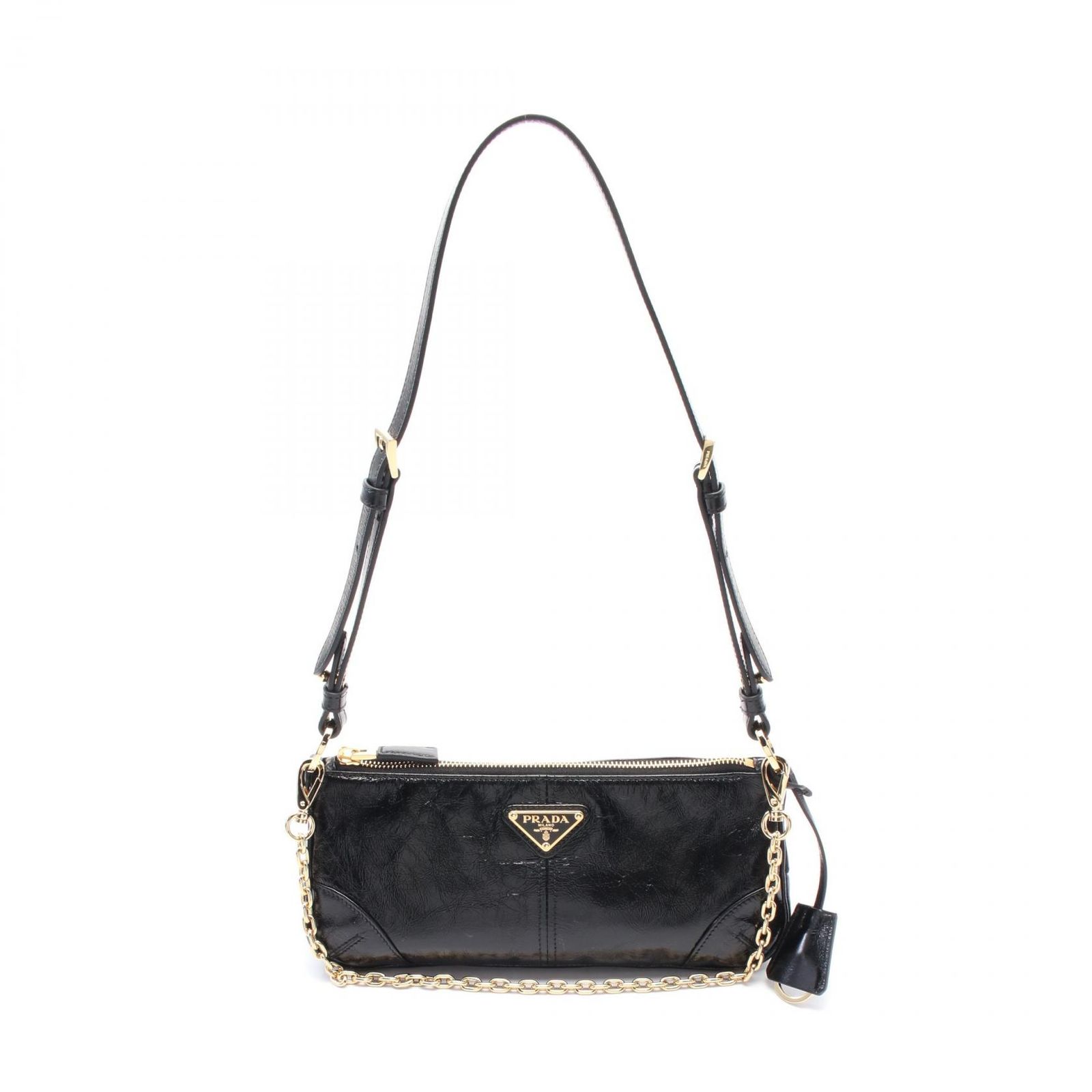 プラダ PRADA ショルダーバッグ Re-Edition 2002 ミディアム 1BC2212CYRF0002 ブラック レザー ショルダーバッグ レディース