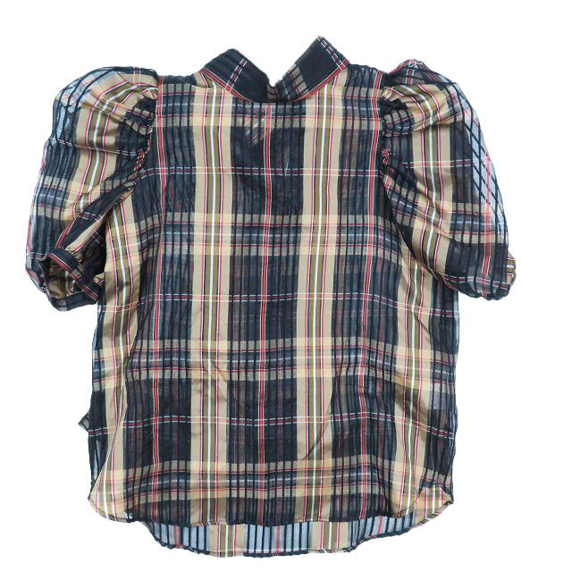 【美品✨】Sov. シルクオーガンジーチェックブラウス ダブスタ 美品 ソブ sov. ダブスタ シルク オーガンジー チェック ブラウス