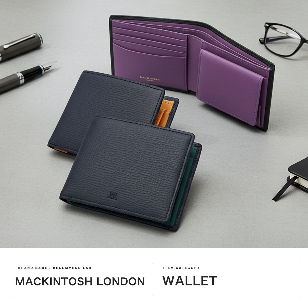 マッキントッシュ ロンドン 二つ折り財布 メンズ レディース BOX型小銭