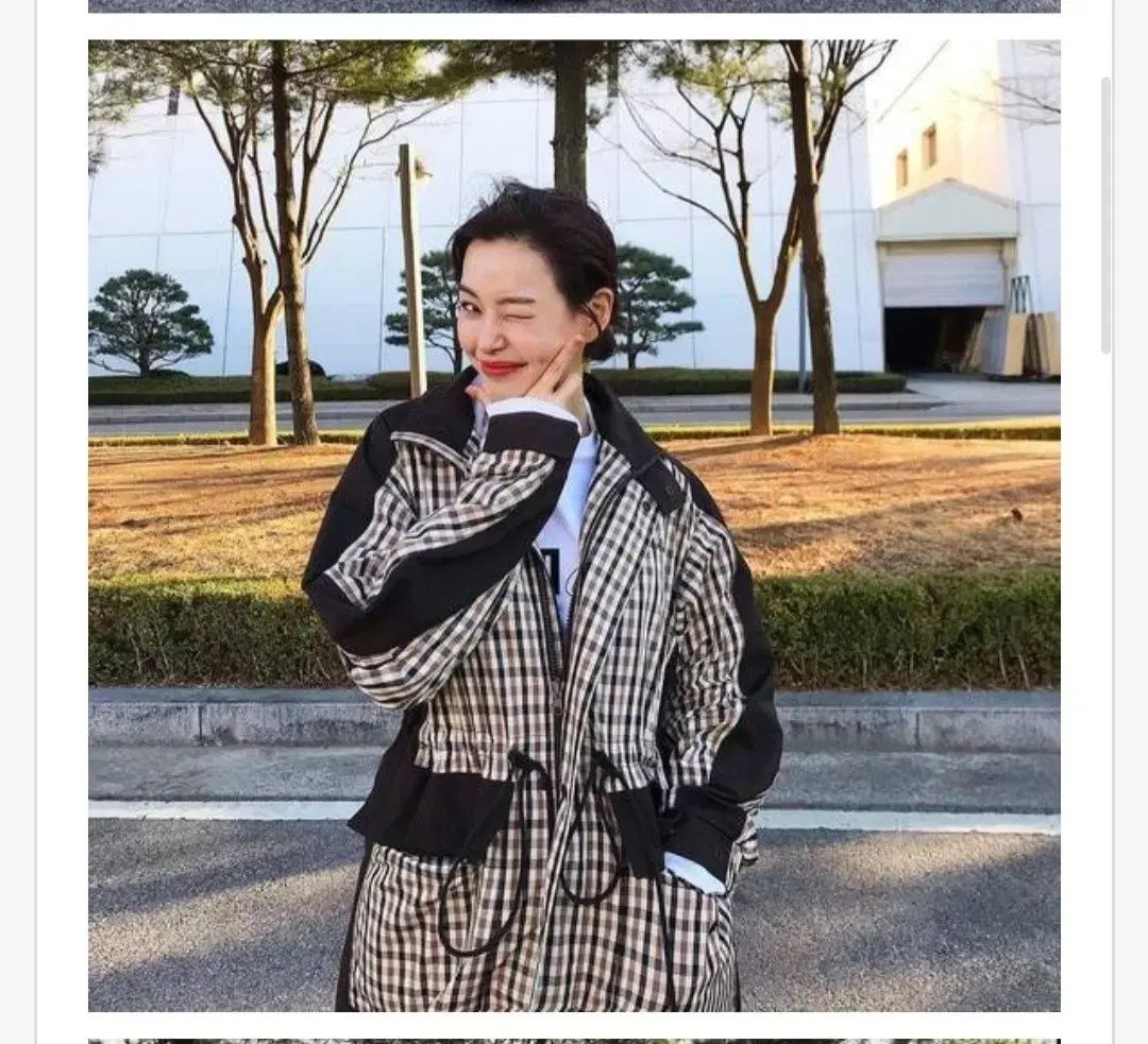 オーバーサイズ チェックロング