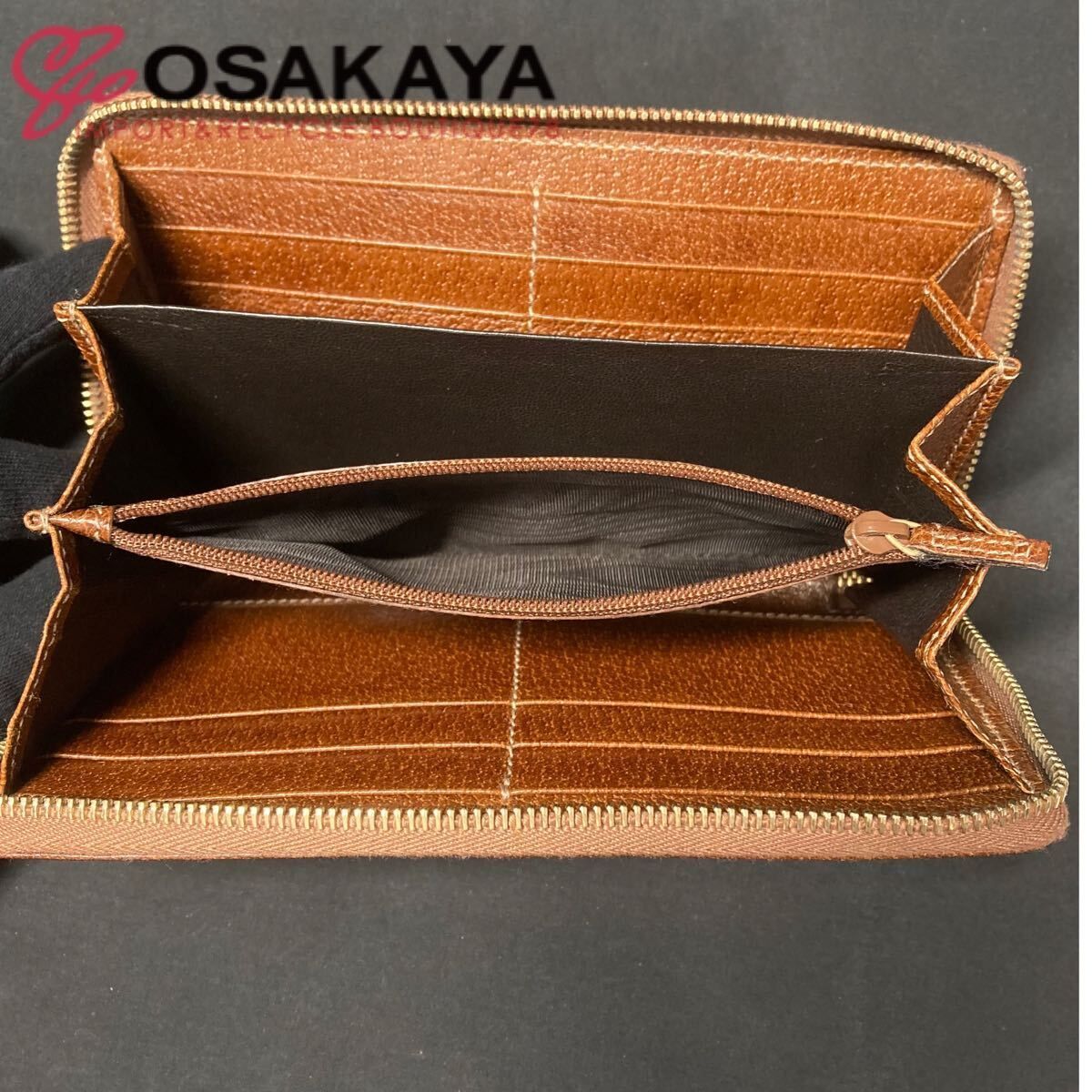 中古 GUCCI グッチ GG キャンバス バンブー 長財布 ラウンドファスナー