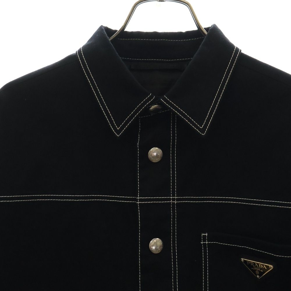 PRADA ロゴプレート Tシャツ　プラダ PRADA (プラダ) 23AW Triangle Logo Plate Shirt SC696 S232