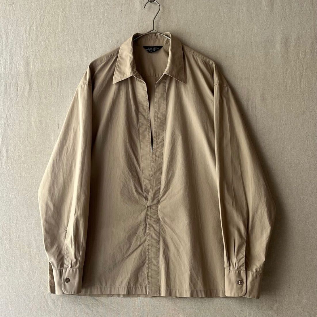 定価3.3万円 19ss UNUSED スキッパー シャツ / 2 コットン ベージュ