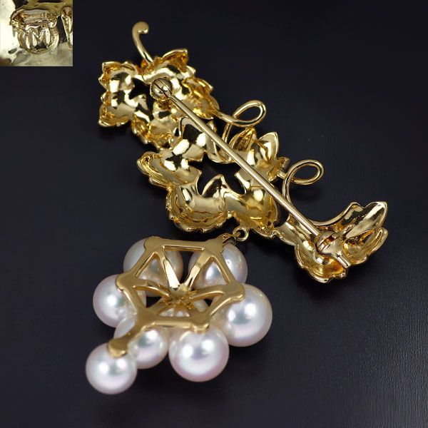 MIKIMOTO ミキモト アコヤパールブローチ　K-18 YG MIKIMOTO ミキモト アコヤパール 真珠 ブローチ K18イエロー