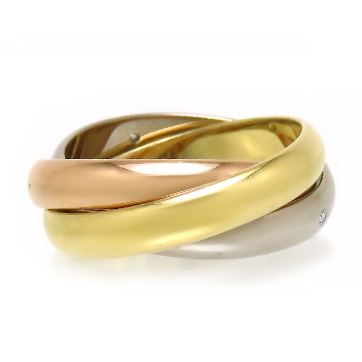 cartier トリニティリング 750yg ダイヤモンド #50 Cartier カルティエ トリニティリングLM リング 指輪