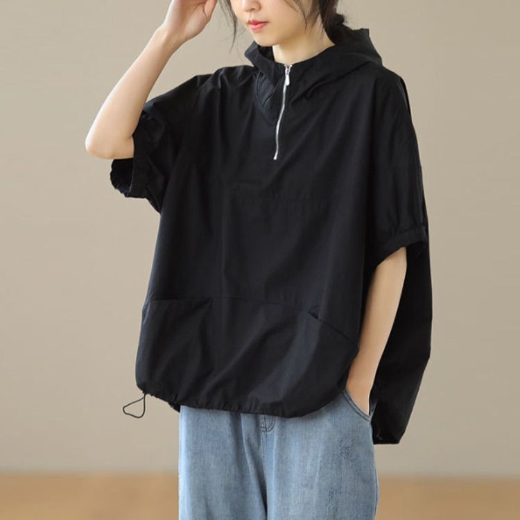Tシャツ 半袖 フード付き パーカー レディース 夏 ゆったり