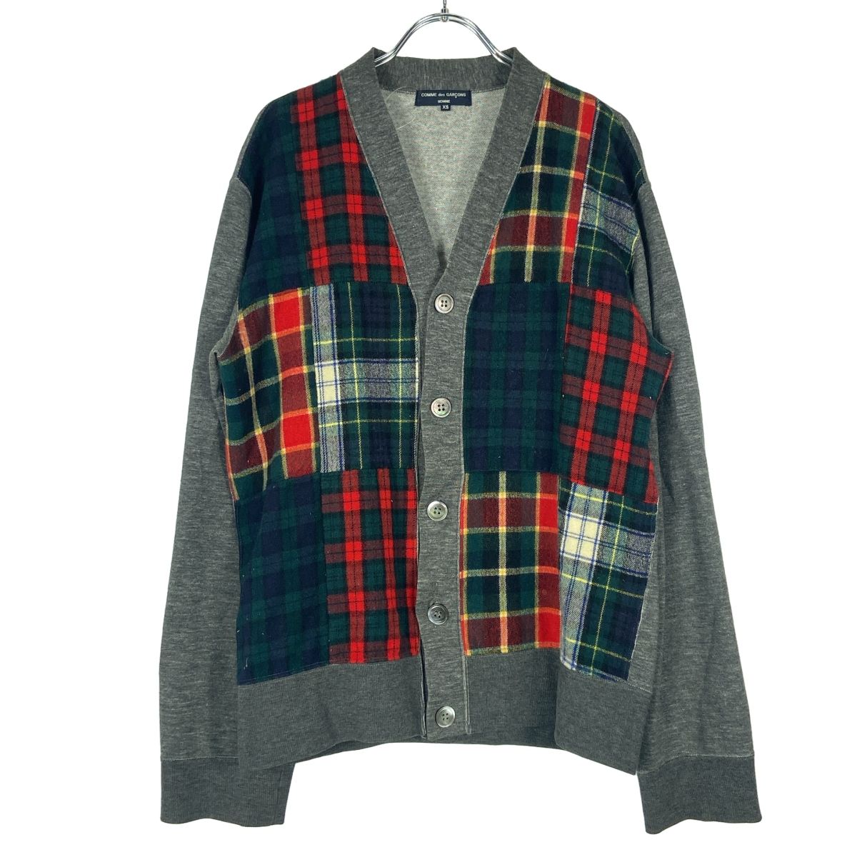 コムデギャルソン バイカラー ニットカーディガン XL COMME des GARCONS HOMME コムデギャルソンオム 11AW チェック